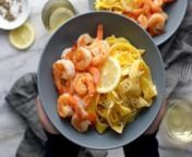 Toss your pasta with the warm sauce. Serve alongside a pile of fresh, juicy, hot, buttery shrimp. Serve with freshly cracked black pepper and little wedges of lemon. Ooooh baby.