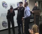 TranscriptnnThis next story is truly heartwarming.nnIt shows the moment when a son surprised his police officer mother during her swearing-in ceremony.nnErika Manning was receiving her badge as a new Irving, Texas police officer.nnHer son is in the military stationed overseas and Benning hadn&#39;t seen him in more than two years.nnIt didn&#39;t seem likely that he would make it to her swearing-in ceremony.nnBut watch what happened just as Benning was about to receive her badge.nnBenning had wanted to b