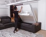 Queen wall bed with integrated sofa from Resource Furniture
