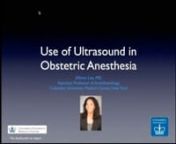 Use of Ultrasound in Obstetric Anesthesia with Allison Lee