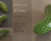In this tutorial I show you how to model, texture, and render a pickle in C4D r14 using parametric objects, procedural textures, subsurface scattering, HDRI lighting, and global illumination.nnUPDAT3: Lester Banks posted my tutorial to his website! Very Cool!nhttp://lesterbanks.com/2013/04/creating-and-rendering-a-pickle-in-cinema-4d-using-subsurface-scattering-and-global-illumination/