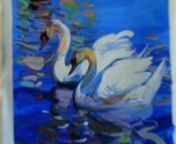 Painting awhite swan, using oil on canvas. You can have this beautiful canvas art directly from the painter&#39;s studio from Allartclassic:nhttp://www.allartclassic.com/cheap_paintings.htmlnnMusic: In(Feat Arrpa) by Burdeos (http://www.myspace.com/burdeoscool)