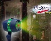 Now you can shower your home with thousands of laser lights – that swirl in magical motion! Easy to use – simply stake Star Shower Motion into the ground and enjoy a spectacular light show. It turns on automatically at night, and off by day, plus it lets you choose full motion or steady lights. You can choose red and green lights, or all green lights. And, you can use it indoors with the base included. Simply plug it into any AC outlet. Aluminum and plastic. Approx. 7