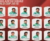 Cholo Bangladesh ICC world cup 2015 Bangladesh Team &#124; চলো বাংলাদেশ বিশ্বকাপ ২০১৫ টিম । courtesy: http://fb.me/DhrubokAllRounder nuploaded to my YT channel http://youtu.be/IskWhCvqnlU