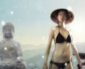 A bikini shoot set in Feudal Japan. Simon Roptell films.