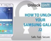 Place your order here: unlockunit.com/unlock-samsung-galaxy-j2-062106nThis is a video tutorial about how to unlock your Samsung Galaxy J2.nThe unlocking process is a simple 3 steps process and you don’t need any technical skills for that. Once your Samsung Galaxy J2 will be unlocked you will be able to use it with any other network provider in your country or around the world.nIn order to find out if your phone is SIM locked all you have to do is to insert another carrier SIM into your Samsung