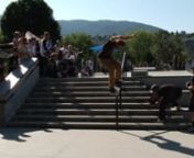 The Emerica team came to the Penticton Skatepark during their Wet Hot Emerican Summer tour on July 16, 2018. Featuring: Leo Romero, Justin