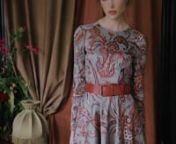 Model is wearing the Aida Dress indian with the Heritage Belt red by Lena Hoschek for the AW2021 collection Artisan Partisan. (c_Susanne_Hassler-Smith)
