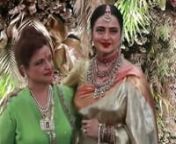Rekha makes RARE public appearance with younger sister Radha; Watch the video here. The evergreen actress, who usually makes solo appearances at any and every event, came along with her sister in what could be their first public appearance in a long time. Rekha wore her trademark gorgeous silk saree with her unmissable jewels, while her sister Radha Syed sported a lime green kurta with golden palazzo. She completed the look with a pearl necklace and a few bangles. Armaan Jain&#39;s wedding reception