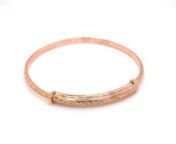 Baby to Adult Solid 9ct Rose Gold 2.8mm Filigree Embossed Expanding Bangle from 9ct