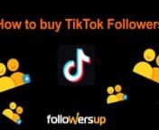 Click here to buy TikTok followers: https://www.followersup.co/Buy-TikTok-FansnnTo buy TikTok followers, follow these instructions:nStep 1: Type followersup into the google search and click Followersup.conStep 2: Find TikTok in the list of platformsnStep 3: Click FansnStep 4: Move the slider to choose the desired amount of followersnStep 5: Hit the Buy buttonnStep 6: Fill out your e-mail address and tiktok profile urlnStep 7: Choose your payment methodnStep 8: Complete the payment with credit /