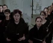 Four Industries is a three-channel film wherein an all-female choir recites sounds associated with major industries of the late 19th and early 20th centuries: metal casting, meatpacking, printing and woodworking. Filmed in a historic brewery in Cincinnati, the resulting a cappella chorus is rhythmic and repetitive, recalling the pouring, pounding, cutting and hammering associated with the manufacturing of goods. By using the human voice to emulate mechanized sounds, Candiani reminds us of the co