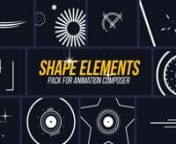 ﻿More info at: https://misterhorse.tv/store/products/shape-elements-pack/3260nnThis is a pack of pre-animated compositions for Animation Composer. It&#39;s very easy to use - just drag and drop it and Animation Composer will add it as a composition.nnThis pack includes 593 precomps (1733 including all particle variations):n- 62 Fireworksn- 12 Glittern- 78 Impacts (14 particle variations for each one)n- 192 Lines, divided into edgy, rounded and transverse.n- 8 Lines of shapesn- 76 Shape popsn- 14 S