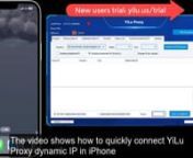 The video shows how to configure Shadowrocket on iPhone to connect YiLu Proxy dynamic IP as VPN, which is also available for iPad IOS devices.nnDownload YiLuProxy: https://yilu.us/downloadnTrial: https://yilu.us/trialnNew users Promotion: https://yilu.us/faq/yilu-promotion-for-new-users
