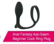 https://www.pinkcherry.com/products/ass-gasm-beginner-cock-ring-plug (PinkCherry US)nhttps://www.pinkcherry.ca/products/ass-gasm-beginner-cock-ring-plug (PinkCherry Canada)nnCombining all the rock hard benefits of a cock ring with a silky plug shaped to stimulate the male g-spot, this devious beginner piece from Pipedream&#39;s Anal Fantasy collection escorts anal play into couple-friendly territory.nnFilling yet manageable, this ring and plug combo fits securely over the base and balls, keeping the
