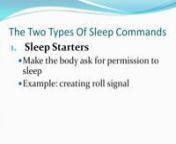 http://www.lucidology.comnnHere in Lucidology 101 part 4 we&#39;ll cover 5 new sleep commands that you can use to quickly trick the body into falling asleep so you can end insomnia and have frequent lucid dreams and O.B.E.s.nnn
