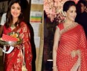QUEENS OF THE 90s: Shilpa Shetty Kundra OR Madhuri Dixit Nene; Whose red saree look would you love to steal? Bollywood is one of the biggest film industries in the world. Many made it big because of their talent and hard work. However, there a few actors who can be considered as evergreen even now. Only a few names are remembered as big stars of Bollywood from the 90’s and there are many that we forgot after a brief period of success. Madhuri Dixit Nene and Shilpa Shetty are two names that can