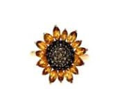 https://www.ross-simons.com/943094.htmlnnSunny and bright, this sunflower ring will always put a smile on your face. 1.70 ct. t.w. marquise and pear-shaped citrine petals crown the seed-like .80 ct. t.w. smoky quartz in black rhodium center. Crafted in polished 18kt yellow gold over sterling silver. 3/4 wide. Smoky quartz and citrine sunflower ring.