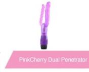 https://www.pinkcherry.com/products/pinkcherry-dual-penetrator-vibe (PinkCherry USA)nhttps://www.pinkcherry.ca/products/pinkcherry-dual-penetrator-vibe (PinkCherry Canada) nnDelivering deeply devious pleasure on every front (and a back), PinkCherry&#39;s classic Dual Penetrator vibe positions two lengthy shafts in the path of two sweet spots at the very least. nnThe thicker shaft in front features lots of fabulous realistic detail complete with smooth tapered head. Naturally targeting g-spot and bey