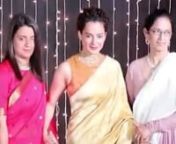 Aww! Watch how Kangana Ranaut holds her mother and sister’s hand at Priyanka Chopra &amp; Nick Jonas&#39; wedding reception. Kangana Ranaut, dressed in a gold kanjeevaram saree, checked in at the reception party with her mother Asha and sister Rangoli. Setting a classic example for the same, the otherwise feisty and fierce actress can be seen holding her mother’s hand while entering the venue. While the siblings twinned in a simple yet outstanding sarees, their mother, on the other hand, opted f