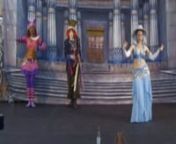 Troupe Zaghareet performs a loose interpretation of Tim Burton&#39;s Alice in Wonderland movie with a cast of whimsical characters.Eve is Alice; Zahir is the Red Knave; Doris is the Red Queen; Yasan is the Cheshire Cat; Aaron is the Mad Hatter; Joshua is the Rabbit; Meryem Vani is the Caterpillar (Absolem); Shaggi and Juan play Tweedledum and Tweedledee.The dance show uses fusion bellydance with hip hop and breakdance.nnThe costumes are designed by Mary Ann Van De Car (Meryem Vani) and she also