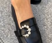 Odila Siyah İnci Tokalı Oxford Ayakkabı from odila