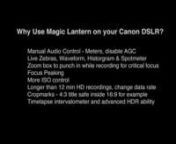 This is a quick 3 minute walkthrough of installing the latest (October 2011) version of Magic Lantern for Canon DSLRs.The link to follow, bookmark, and download from is:nnPlease note even if you camera says it has xxx firmware, please download the applicable canon firmware and install first from here:nnhttp://magiclantern.wikia.com/wiki/Unified/Install#Step_1._Preparing_your_camerannhttp://magiclantern.wikia.com/wiki/UnifiednnWith these more recent versions you DO NOT have to go through the pr