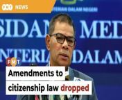 All but two of the home ministry’s proposed amendments have been agreed upon, says Saifuddin Nasution Ismail.&#60;br/&#62;&#60;br/&#62;&#60;br/&#62;Read More: &#60;br/&#62;https://www.freemalaysiatoday.com/category/nation/2024/03/22/govt-drops-amendment-to-citizenship-law-for-foundlings/&#60;br/&#62;&#60;br/&#62;Laporan Lanjut: &#60;br/&#62;https://www.freemalaysiatoday.com/category/bahasa/tempatan/2024/03/22/kerajaan-batal-pindaan-undang-undang-kerakyatan/&#60;br/&#62;&#60;br/&#62;&#60;br/&#62;Free Malaysia Today is an independent, bi-lingual news portal with a focus on Malaysian current affairs.&#60;br/&#62;&#60;br/&#62;Subscribe to our channel - http://bit.ly/2Qo08ry&#60;br/&#62;------------------------------------------------------------------------------------------------------------------------------------------------------&#60;br/&#62;Check us out at https://www.freemalaysiatoday.com&#60;br/&#62;Follow FMT on Facebook: https://bit.ly/49JJoo5&#60;br/&#62;Follow FMT on Dailymotion: https://bit.ly/2WGITHM&#60;br/&#62;Follow FMT on X: https://bit.ly/48zARSW &#60;br/&#62;Follow FMT on Instagram: https://bit.ly/48Cq76h&#60;br/&#62;Follow FMT on TikTok : https://bit.ly/3uKuQFp&#60;br/&#62;Follow FMT Berita on TikTok: https://bit.ly/48vpnQG &#60;br/&#62;Follow FMT Telegram - https://bit.ly/42VyzMX&#60;br/&#62;Follow FMT LinkedIn - https://bit.ly/42YytEb&#60;br/&#62;Follow FMT Lifestyle on Instagram: https://bit.ly/42WrsUj&#60;br/&#62;Follow FMT on WhatsApp: https://bit.ly/49GMbxW &#60;br/&#62;------------------------------------------------------------------------------------------------------------------------------------------------------&#60;br/&#62;Download FMT News App:&#60;br/&#62;Google Play – http://bit.ly/2YSuV46&#60;br/&#62;App Store – https://apple.co/2HNH7gZ&#60;br/&#62;Huawei AppGallery - https://bit.ly/2D2OpNP&#60;br/&#62;&#60;br/&#62;#FMTNews #GovernmentAmendment #StatelessChildren #CitizenshipLaw