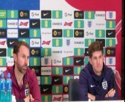 Gareth Southgate and John Stone preview before tomorrows match against Brazil. Southgate and the England team send well wishes to Princess Katherine, discussions on how the are preparing before Brazil and questions over becoming Manchester United manager when his FA contract ends.&#60;br/&#62;&#60;br/&#62;Tottenham Training Center, London, UK