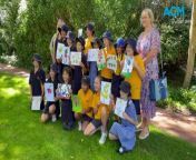 The year 5 and 6 students from Ngunnawal Primary School were the lucky winners of a school competition to design The Lodge&#39;s first beehive.
