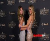 https://www.maximotv.com &#60;br/&#62;B-roll footage: Fashion model Corinne Pan-Kita and actress Emily Roman on the red carpet at Darren Dzienciol&#39;s annual Oscar Party on Friday, March 8, 2024, at a private residence in Bel Air, California, USA. This video is only available for editorial use in all media and worldwide. To ensure compliance and proper licensing of this video, please contact us. ©MaximoTV