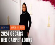 Big and rising names from Hollywood gather on Sunday, March 10 at the Dolby Theater in Los Angeles, USA, for the 2024 Academy Awards.&#60;br/&#62;&#60;br/&#62;Full story: https://www.rappler.com/entertainment/celebrities/photos-oscars-2024-red-carpet-looks/