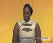Actress Danielle Brooks accepts her award at Essence Black Women In Hollywood 2024.