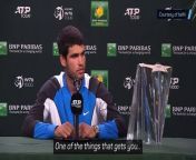 Carlos Alcaraz&#39;s news conference was interrupted after he beat Daniil Medvedev to win the Indian Wells title