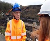 Adam Checkley talks about the work being done to repair the ground by the railway in Telfordafter the landslide.