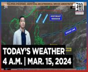 Today&#39;s Weather, 4 A.M. &#124; Mar. 15, 2024&#60;br/&#62;&#60;br/&#62;Video Courtesy of DOST-PAGASA&#60;br/&#62;&#60;br/&#62;Subscribe to The Manila Times Channel - https://tmt.ph/YTSubscribe &#60;br/&#62;&#60;br/&#62;Visit our website at https://www.manilatimes.net &#60;br/&#62;&#60;br/&#62;Follow us: &#60;br/&#62;Facebook - https://tmt.ph/facebook &#60;br/&#62;Instagram - https://tmt.ph/instagram &#60;br/&#62;Twitter - https://tmt.ph/twitter &#60;br/&#62;DailyMotion - https://tmt.ph/dailymotion &#60;br/&#62;&#60;br/&#62;Subscribe to our Digital Edition - https://tmt.ph/digital &#60;br/&#62;&#60;br/&#62;Check out our Podcasts: &#60;br/&#62;Spotify - https://tmt.ph/spotify &#60;br/&#62;Apple Podcasts - https://tmt.ph/applepodcasts &#60;br/&#62;Amazon Music - https://tmt.ph/amazonmusic &#60;br/&#62;Deezer: https://tmt.ph/deezer &#60;br/&#62;Tune In: https://tmt.ph/tunein&#60;br/&#62;&#60;br/&#62;#TheManilaTimes&#60;br/&#62;#WeatherUpdateToday &#60;br/&#62;#WeatherForecast