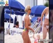 Ice-T and Wife Nicole Coco on Miami Beach with a Bikini that almost looks naked.