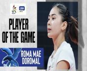 Roma Mae Doromal finished with a strong double-double of 23 receptions and 23 digs to anchor Ateneo&#39;s win over UE.