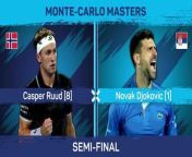 Casper Ruud will face Stefanos Tsitsipas in the final of the Monte Carlo Masters after beating Novak Djokovic.