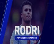 Rodri is unbeaten in 65 games in all competitions for Pep Guardiola&#39;s team, a record for English football