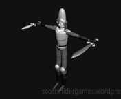A video, of the Harris 3D model. Harris is equipped with his sword and dagger. Created by Scott Snider using 3DS MAX. Uploaded 04-05-2024.