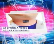 ‍ Groundbreaking new tech could offer the gift of speech to people with voice disorders. Chinese scientist Dr Jun Chen developed the ‘voice patch’with his team at the UCLA Samueli School of Engineering. The device uses artificial intelligence to convert muscle movement into sound.&#60;br/&#62;#AI #tech #biotech #science #China #US