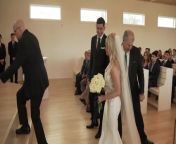 At his daughter&#39;s wedding, while handing her over to her husband, the duo did their special handshake followed by a kiss on her cheek. As he was leaving, he forgot to walk around the veil and, therefore, stumbled and slipped over it, causing him to almost fall to the ground.
