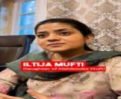Outlook speaks with Iltija Mufti, who is media advisor to her mother and the People&#39;s Democratic Party (PDP) president Mehbooba Mufti. Mehbooba Mufti is party&#39;s candidate for South Kashmir&#39;s Rajouri-Anantnag Lok Sabha seat. Iltija Mufti accompanies Mehbooba in her electoral campaigns.&#60;br/&#62;&#60;br/&#62;#JammuKashmir #Elections #PDP #Kashmir #LokSabhaElections2024 #MehboobaMufti #Voting #Article370&#60;br/&#62;&#60;br/&#62;Follow us:&#60;br/&#62;Website: https://www.outlookindia.com/&#60;br/&#62;Facebook: https://www.facebook.com/Outlookindia&#60;br/&#62;Instagram: https://www.instagram.com/outlookindia/&#60;br/&#62;X: https://twitter.com/Outlookindia&#60;br/&#62;Whatsapp: https://whatsapp.com/channel/0029VaNrF3v0AgWLA6OnJH0R&#60;br/&#62;Youtube: https://www.youtube.com/@OutlookMagazine&#60;br/&#62;Dailymotion: https://www.dailymotion.com/outlookindia