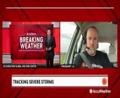AccuWeather&#39;s Tony Laubach reported live from Iowa as severe storms swept through the Midwest on April 16.