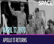 On April 17, 1970, Apollo 13 returned to Earth after narrowly avoiding a deadly disaster in space. [‘On This Day in Space’ Video Series on Space.com]&#60;br/&#62;&#60;br/&#62;This was supposed to be the third mission to land on the moon. Astronauts Jim Lovell, Jack Swigert and Fred Haise launched on April 11 and were two days into their trip to the moon when an oxygen tank exploded, and NASA had to abort the mission. When the astronauts called mission control to report the incident, Swigert uttered the famous quote, &#92;