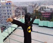 Little Bat Man &amp; his sister on rooftop of a 21st storied building, what they are doing, watch &amp; enjoy.