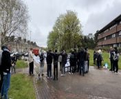 At a protest outside the Gateshead Civic Centre, supporters of Gateshead FC have made their voices heard with regards to their club being barred from the National League play-offs because of stadium leasing issues. Daniel Wales reports.