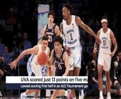 The Virginia Cavaliers fell to the North Carolina Tar Heels 63-43 in the ACC Men&#39;s Basketball Tournament on Thursday night at the Barclays Center.