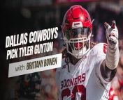 The Dallas Cowboys selected Oklahoma OT Tyler Guyton as their 29th overall pick in the 2024 NFL Draft. The Cowboys traded down from 24th pick to the 29th, giving the Detroit Lions their 24th overall pick as well as their 7th overall pick in the 2025 NFL draft in return for the 29th pick and the 73rd pick in the third round. Giving Dallas four picks in the top 100 this draft. &#60;br/&#62;&#60;br/&#62;Guyton is a Texas native coming from the small town of Manor Texas. He started his college career at TCU where he played in nine games. He then transferred to the University of Oklahoma and played in 20 games for the Sooners. He played most of his games at right guard. At his time in Oklahoma he started in 14 of the 20 games and allowed just two sacks in all 20 games. &#60;br/&#62;&#60;br/&#62;Guyton earned honorable mention All-Big12 and played a career high 663 snaps and allowed zero sacks on his 355 pass-blocking snaps. &#60;br/&#62;&#60;br/&#62;Offensive line was a definite area that the Cowboys needed to focus on this draft and was arguably the most important position to get to. With the loss of center Tyler Biadasz and offensive tackle Tyron Smith there were some holes that Dallas needed to fill, Guyton just filled one of them. &#60;br/&#62;&#60;br/&#62;After the pick we spoke with Jerry Jones and he said that trading down still accomplished what they needed to do and it worked out in their favor. With the trade they also received a third round pick which Stephen Jones said that was something they really wanted. &#60;br/&#62;&#60;br/&#62;The draft will continue on Friday and Saturday. The Cowboys have three more picks in the top 100 at 56, 73, 87.